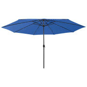 Ombrellone da Esterni con LED e Palo in Metallo 400 cm Azzurro cod mxl 13648
