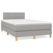 Giroletto a Molle con Materasso Grigio Chiaro 120x190cm Tessuto