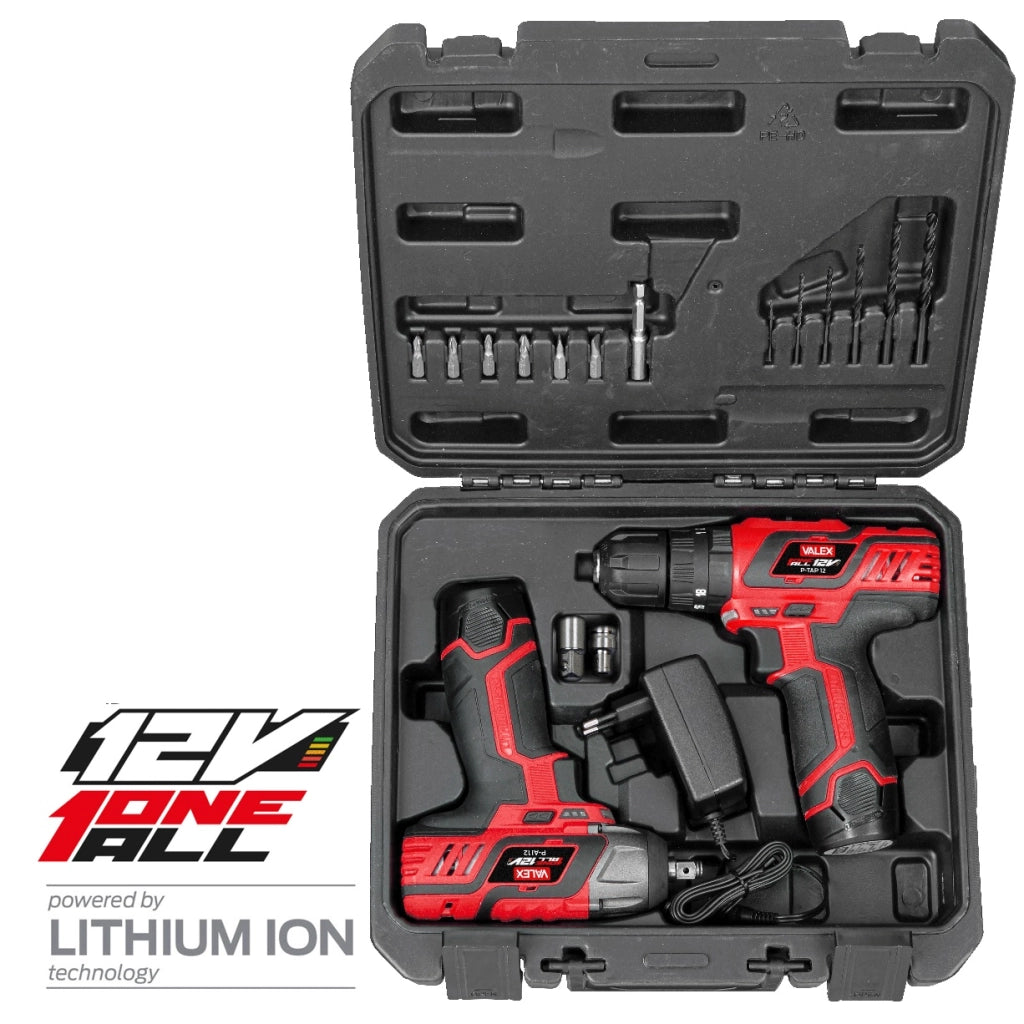 Valex KIT TRAPANO E AVVITATORE IMPULSI 12V