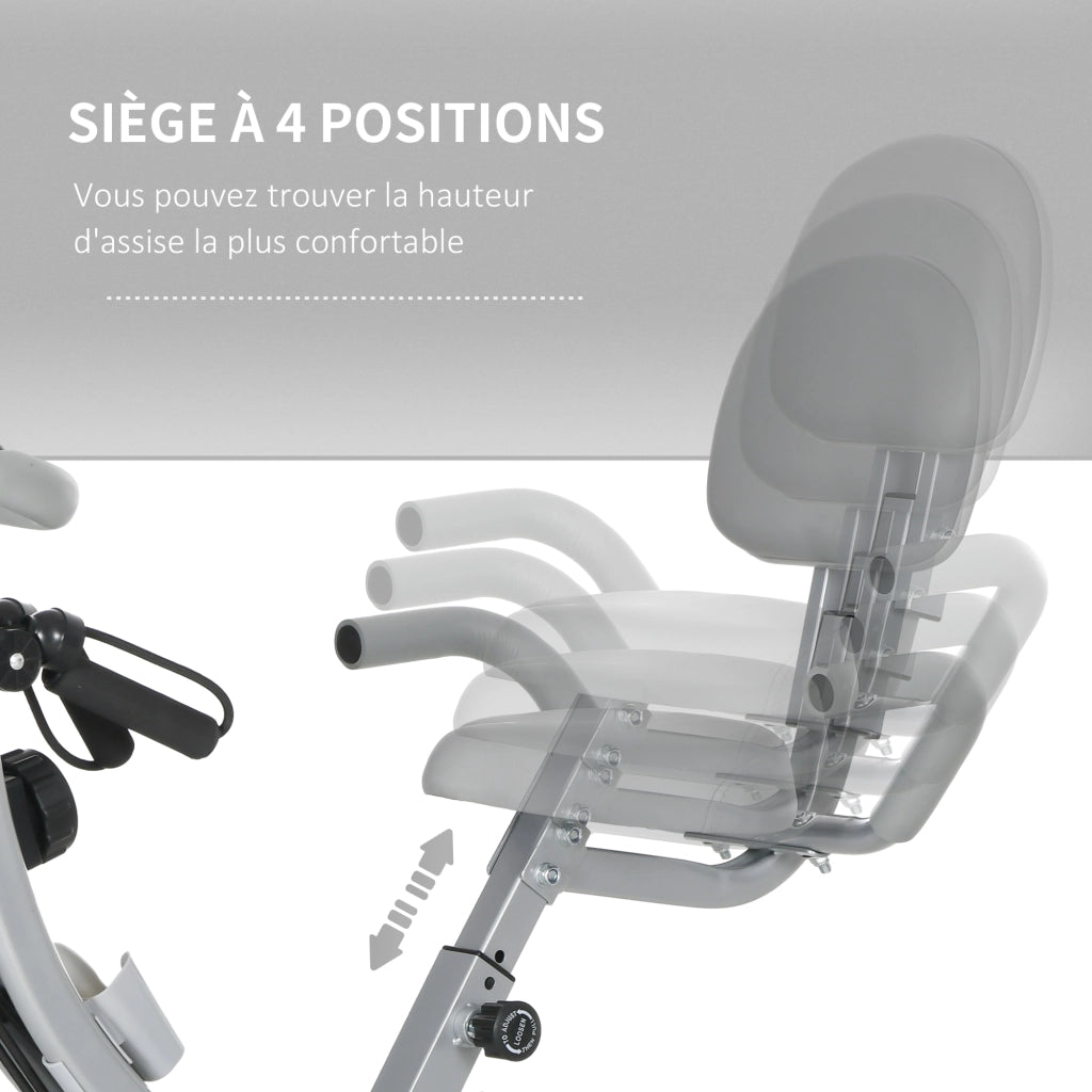 Cyclette pieghevole ¨C Xylo ¨C 8 livelli resistenza magnetica sedile regolabile nero grigio