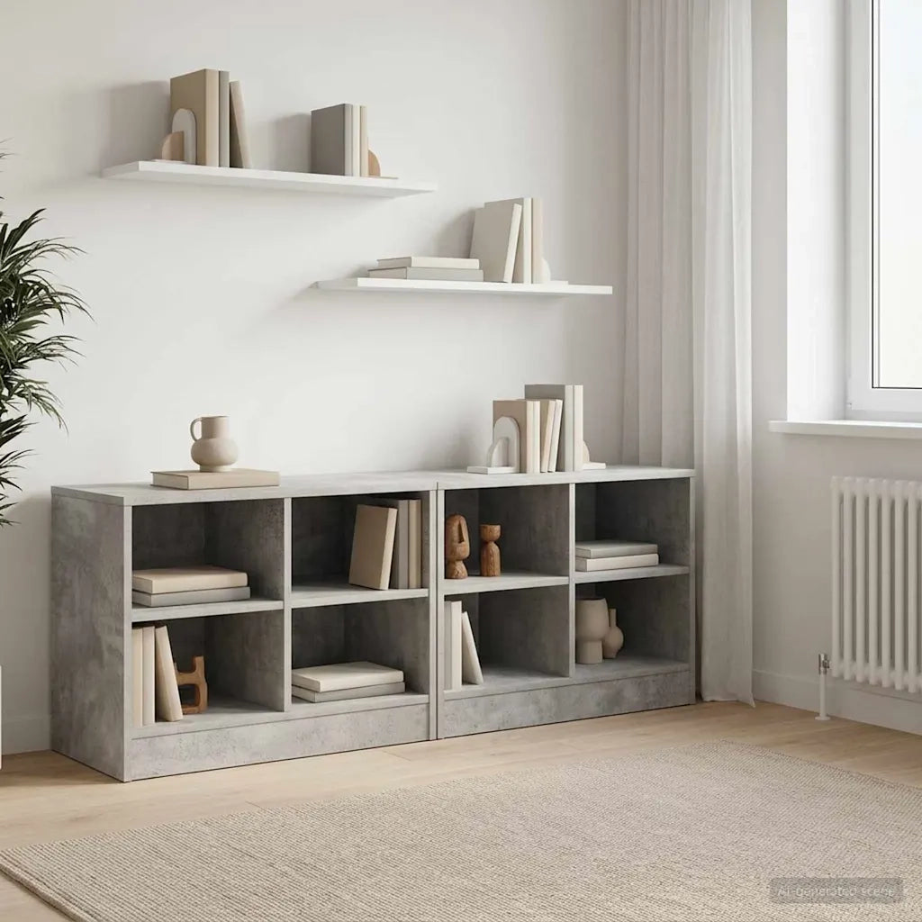 Armadietto per letto 2 pz Grigio Cemento 66 x 33 x 48 cm CFW4840763