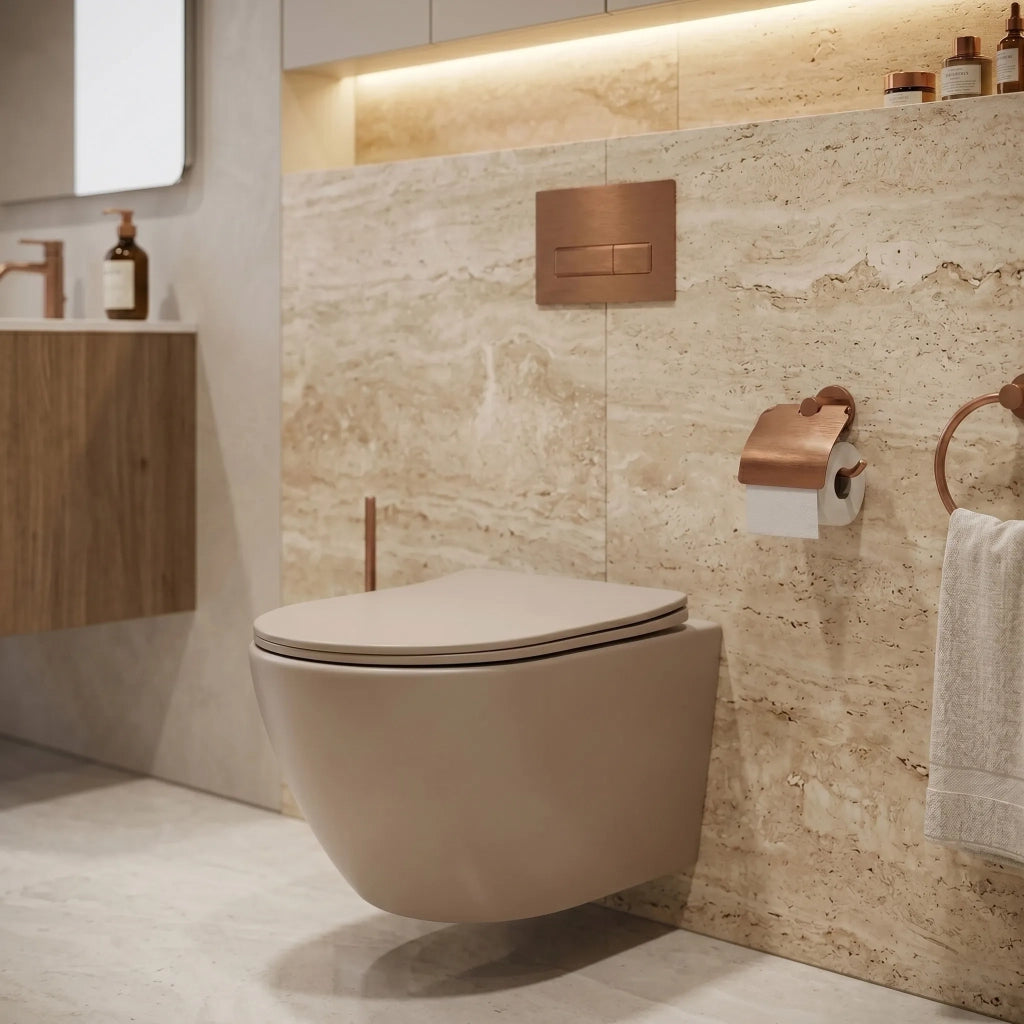 Vaso Wc Sospeso Rea Focus Tornado Taupe