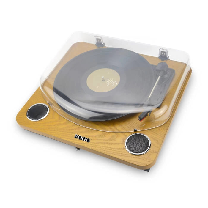 Giradischi vinile con altoparlanti integrati, Bluetooth, USB, 3 velocità 33/45/78 RPM, dischi 7-10-12 pollici - SOGO