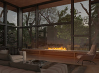 Bruciatore a Bioetanolo da Incasso 200x32x15 cm Insert Slim 2000 Nero con Vetro