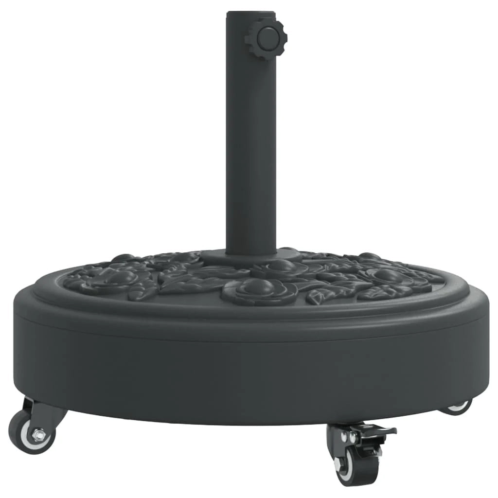 Base per ombrellone rotonda con ruote bloccabili 45 x 41 cm stabile elegante per uso esterno PE nero 02_0056644