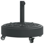 Base per ombrellone rotonda con ruote bloccabili 45 x 41 cm stabile elegante per uso esterno PE nero 02_0056644