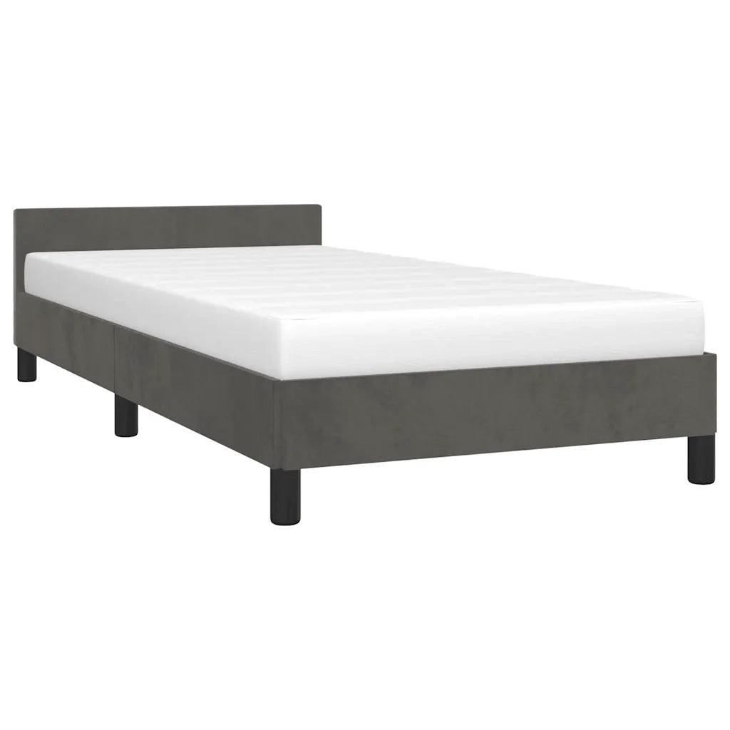 Giroletto senza Materasso-Struttura Letto Grigio Scuro 90x200 cm Velluto 503198