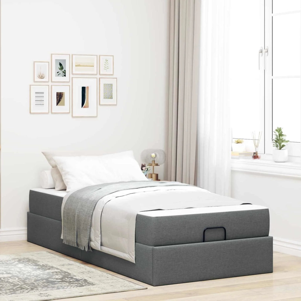 Struttura letto con materasso 2 pcs Grigio Sfumato Tessuto