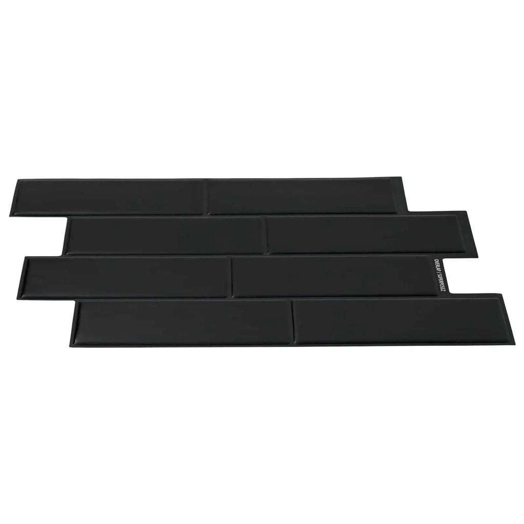 Piastrella subway 10 pcs Nero 29 x 21 cm Poliuretano e PET