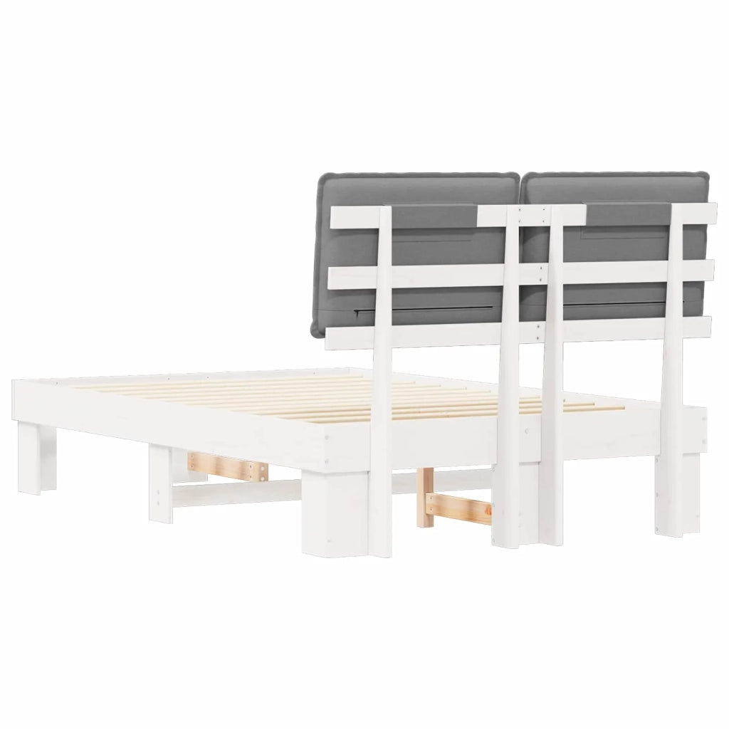Letto con Testiera Rivestita Grigio chiaro 120 x 200 cm 877283