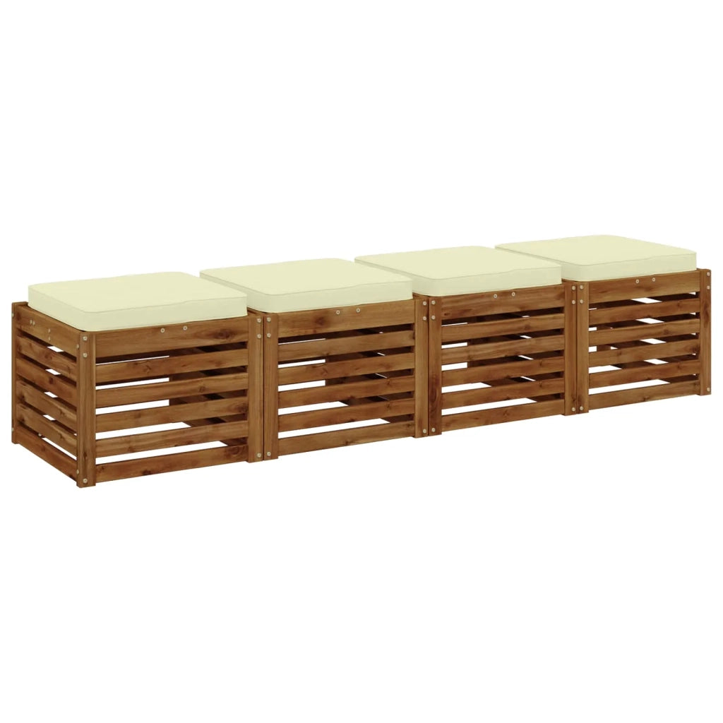 Cuscini per Sedia in 4 Pezzi VUGHT 4 pcs 100% Poliestere Crema 946284