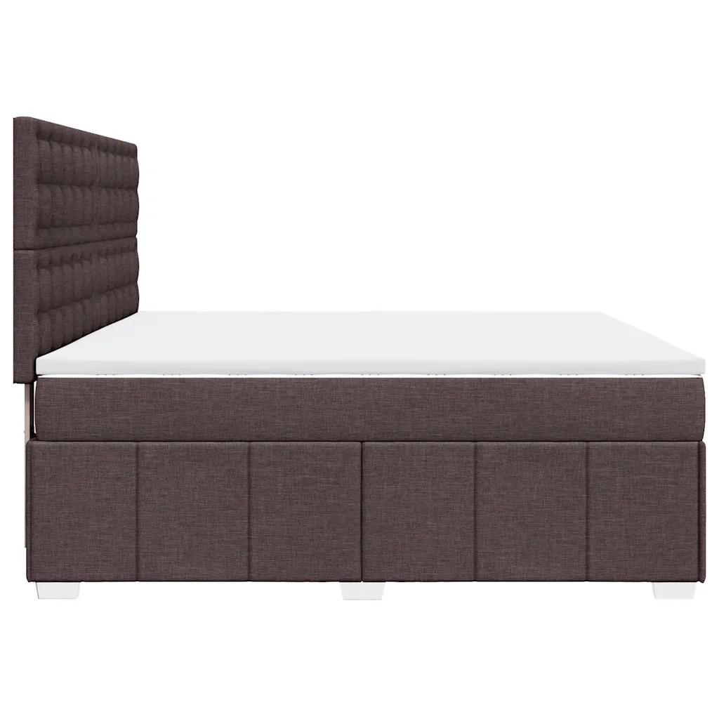 vidaXL Giroletto a Molle con Materasso Marrone Scuro 180x200cm Tessuto