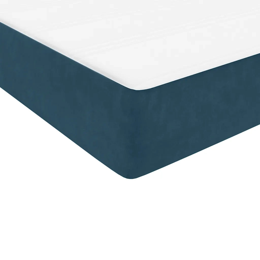 vidaXL Giroletto a Molle con Materasso Blu Scuro 80x210 cm Velluto
