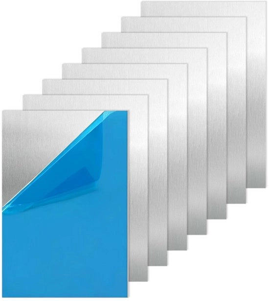 Piastre di alluminio premium 0,5 mm 30 x 20 cm - Set di 8 pezzi - Pellicola protettiva - Modellismo - Fai da te - Industria - Resistenti al trattamento termico - Forma rettangolare