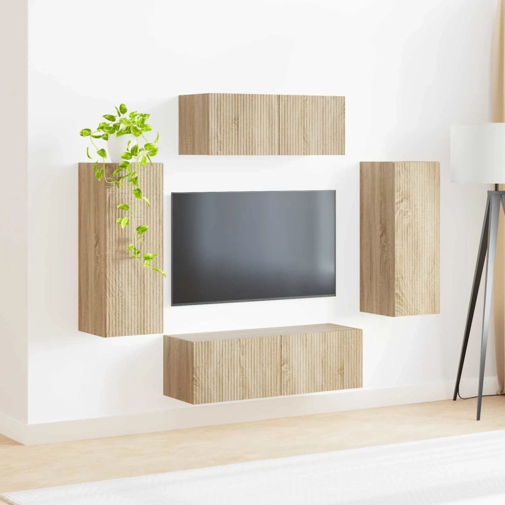 Set mobile TV 4 pcs Rovere Sonoma Legno multistrato