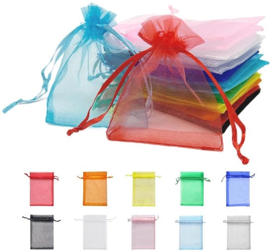 Sacchetti in organza 150 pezzi - 7x9 cm piccoli - sacchetto di regalo - sacchetto di cioccolato - sacchetto di gioielli - biodegradabili - ideali per feste e matrimoni - sacchetti di regalo