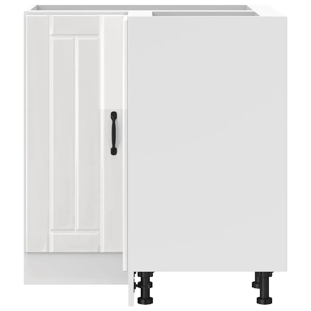 Mobile angolare da cucina Lucca bianco lucido 75,5 x 75,5 x 81,5 cm spazio ottimizzato stile moderno legno composito bianco 02_0050104