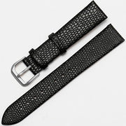 Cinturino orologio in serpentina per uomini, 20 mm largo - Nero/argentato fermaglio, cinturino orologio in serpentina, facile da aprire