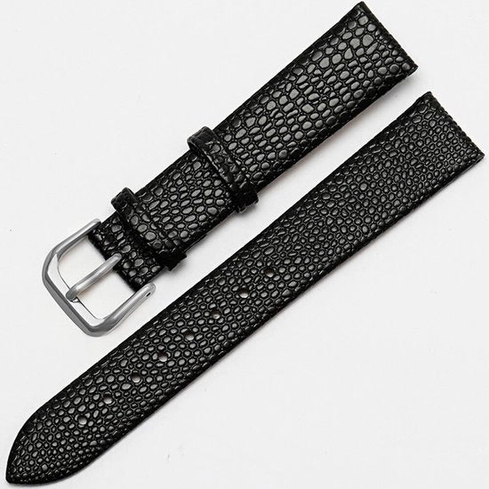 Cinturino orologio in serpentina per uomini, 20 mm largo - Nero/argentato fermaglio, cinturino orologio in serpentina, facile da aprire