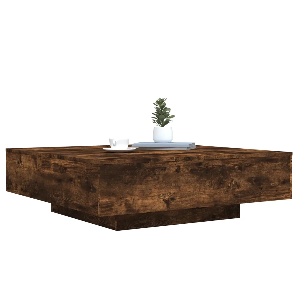 Tavolino da Salotto Rovere Fumo 100x100x31 cm Legno Multistrato 836599