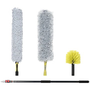 KIT DI PULIZIA PER CASA E UFFICIO CON ASTA, SPOLVERINO PER RAGNATELE IN MICROFIBRA E PER VENTILATORE 10X10X166 CM