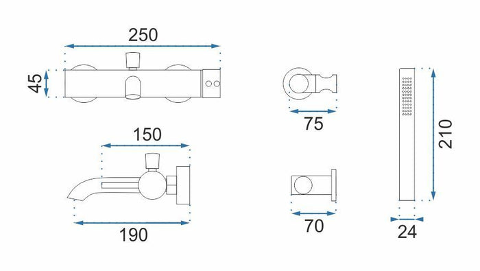 Rubinetto Da Vasca Rea Lungo Copper