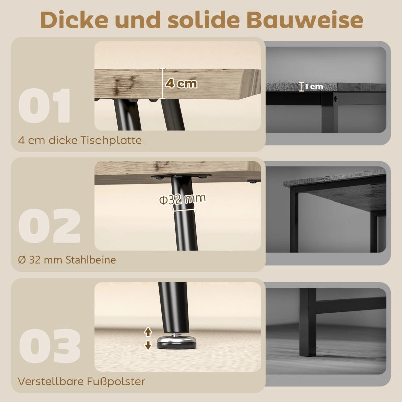 TAVOLINO DA SALOTTO 100 x 50 x 45 cm Rovere con gambe in acciaio