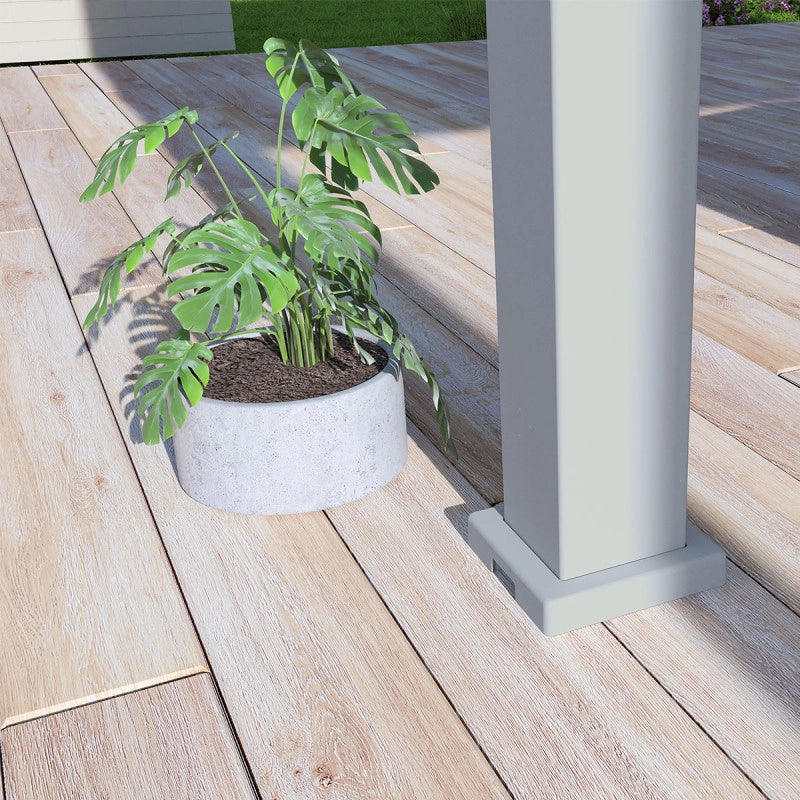Pergola bioclimatica OmbrÃ©a autoportante VS - 3x4M Grigio perla + 1 tenda 4M bianca