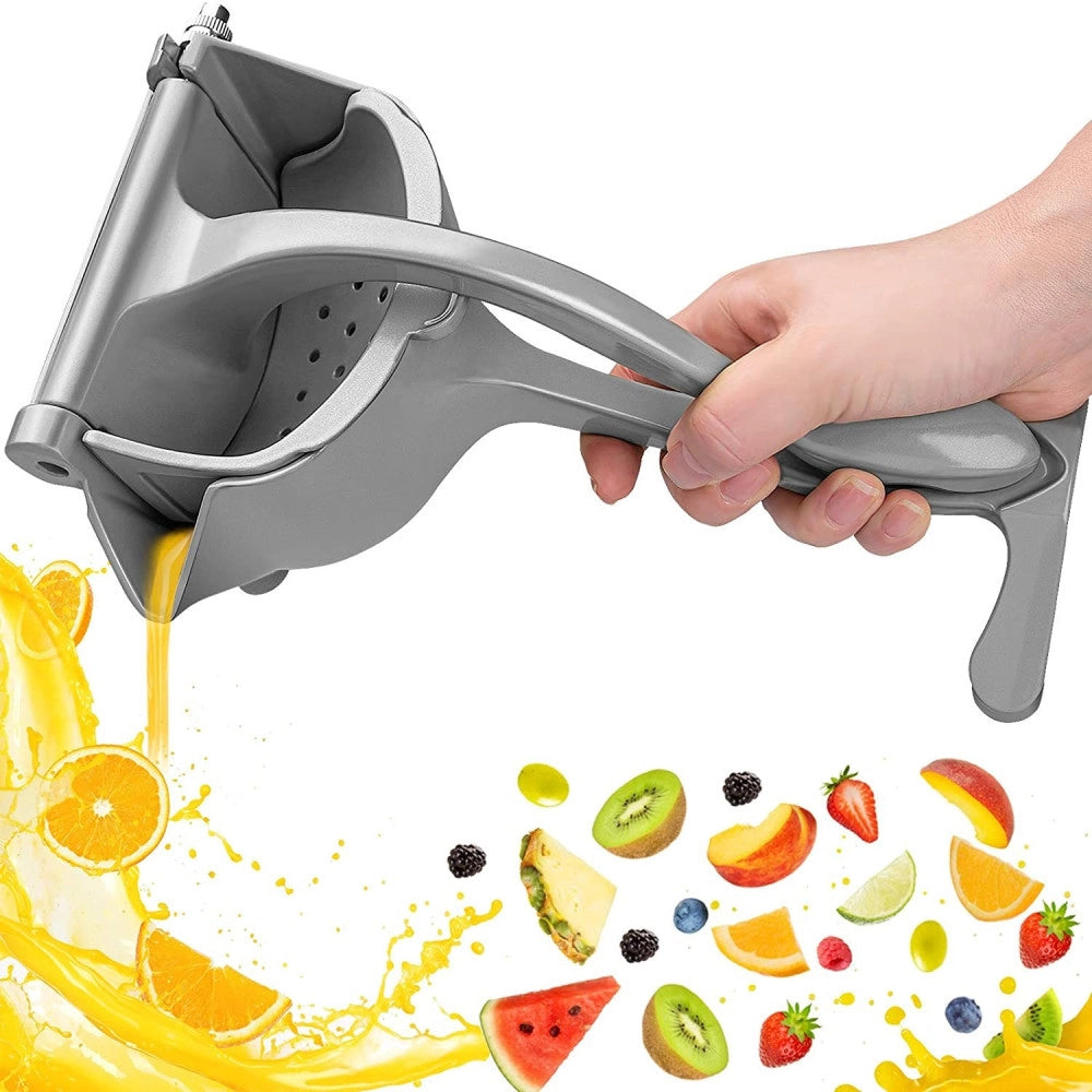 Trade Shop - Spremiagrumi Manuale A Leva In Alluminio Con Contenitore Raccogli Succo Premuta -