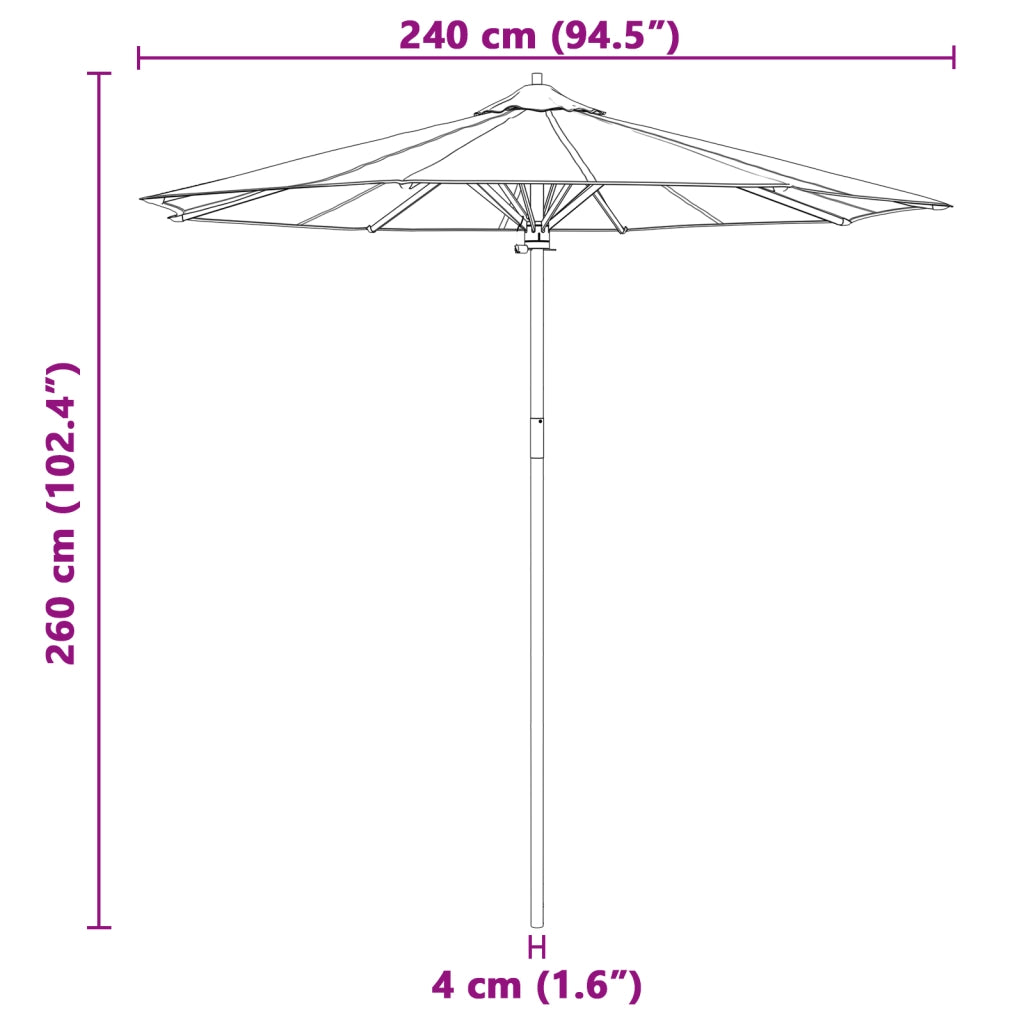 Parasol da Giardino Grigio Scuro 240x260 cm BambÃ¹