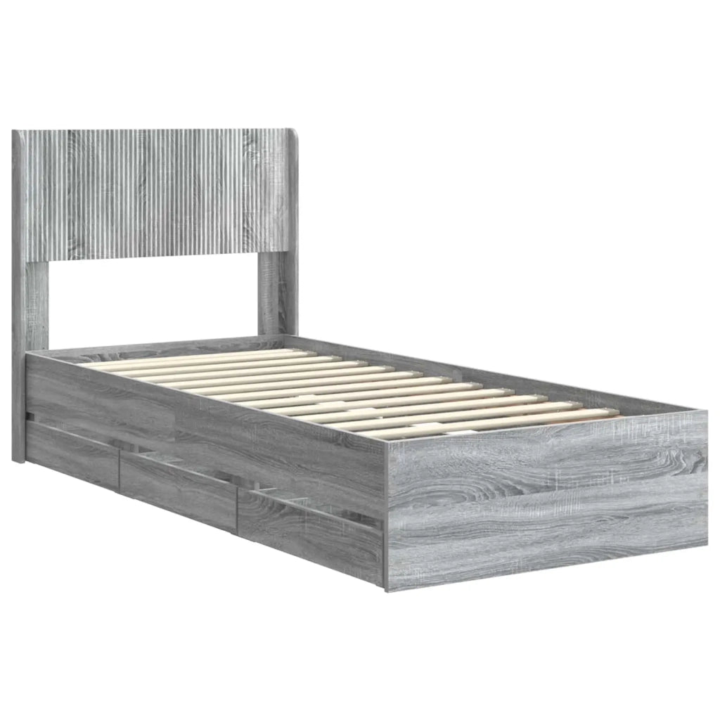 Struttura del letto con stoccaggio e testata Grigio Sonoma 3414340