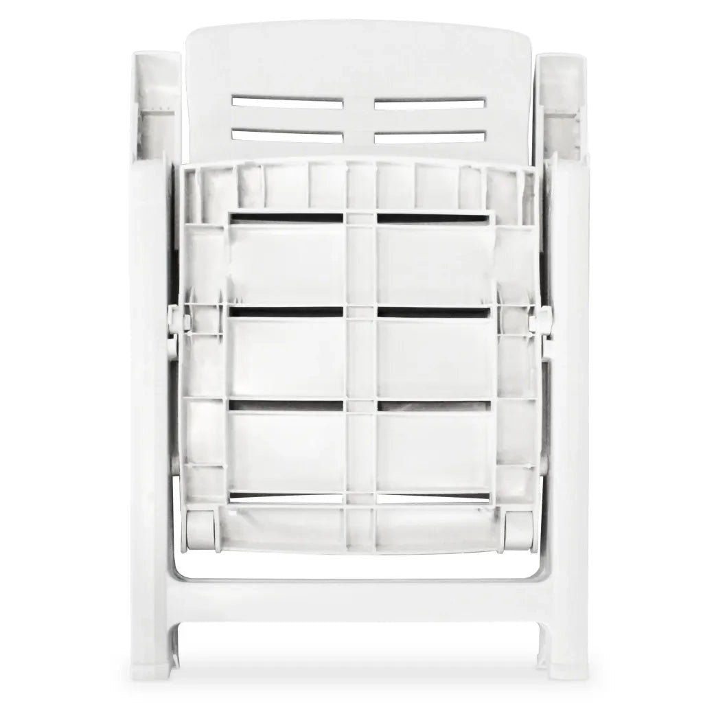 Set da Pranzo da Giardino 3 pz | Set Salotto da Giardino Bianco in Polipropilene