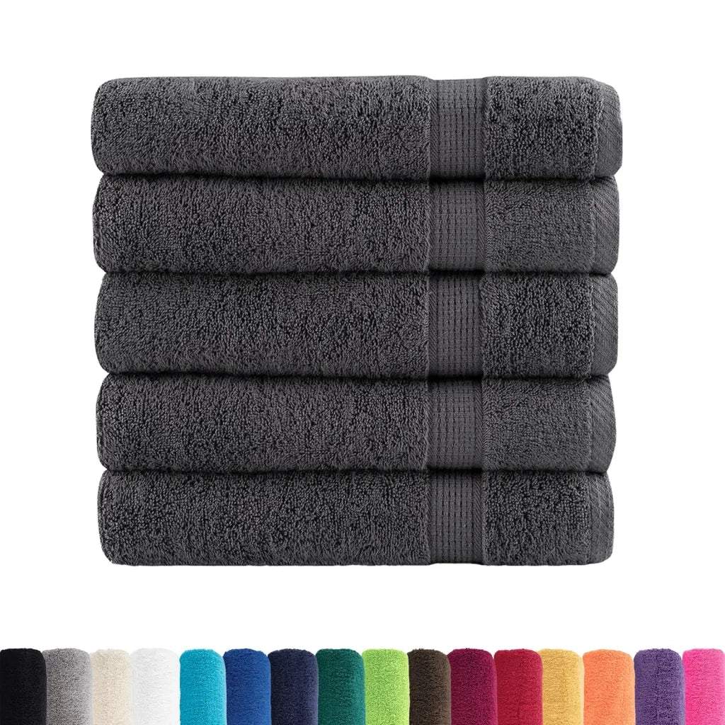 Asciugamani da bagno Premium SOLUND 50 pz | Teli per bagno Antracite 100x150 cm 600 g/m2