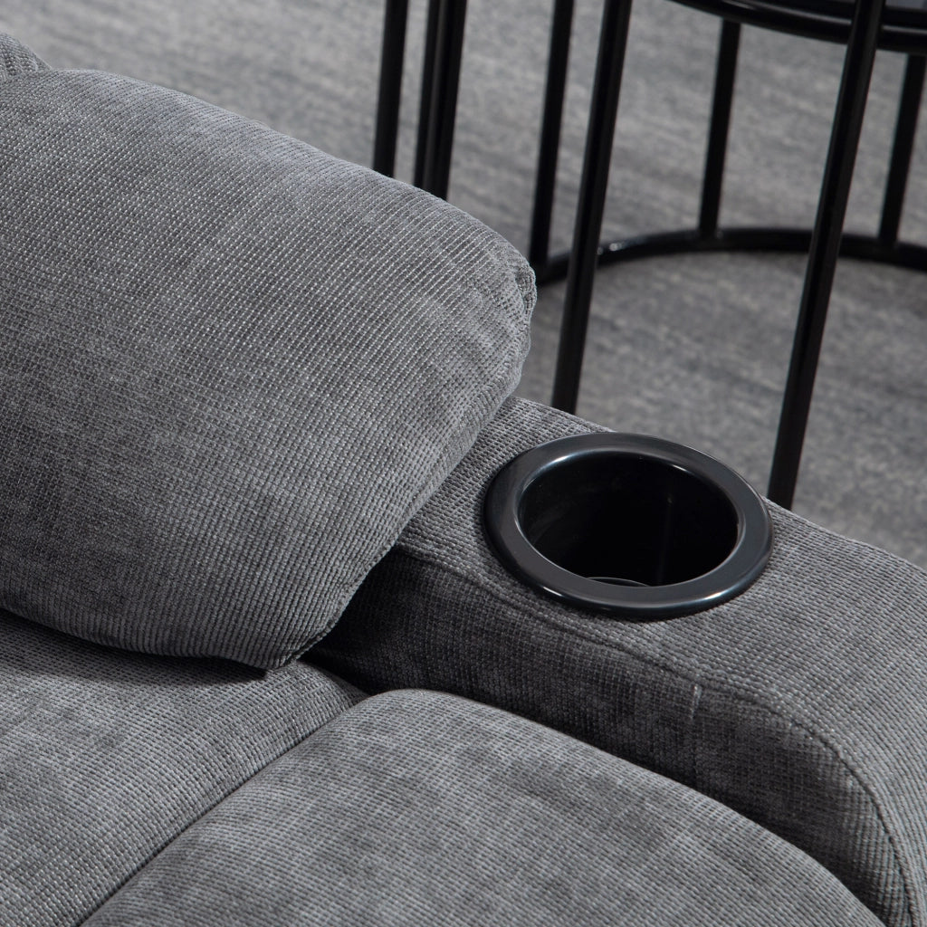 Poltrona Relax Reclinabile Girevole con Poggiapiedi ¨C Minimal ¨C Grigio Scuro 88x96x108cm