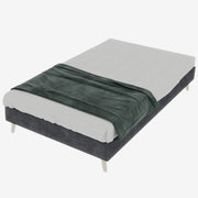 Letto Singolo 90x200 cm; Struttura Bassa - in Tessuto e Metallo - Grigio