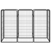 Box Cani 8 Pannelli Nero 50x100 cm Acciaio Verniciato Polvere CFW9951394