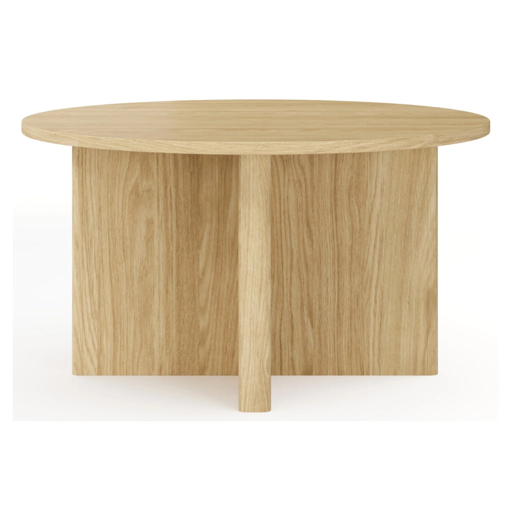 Kasi, Tavolino da Salotto Forma Rotondo, 90x90x49h cm Marrone Rovere
