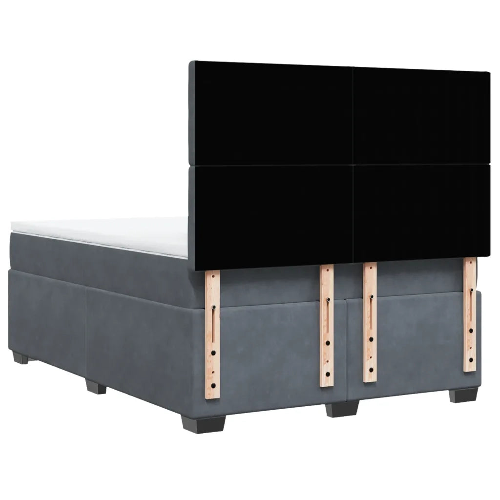 Giroletto a Molle con Materasso Grigio Scuro 140x200 cm Velluto 3290943