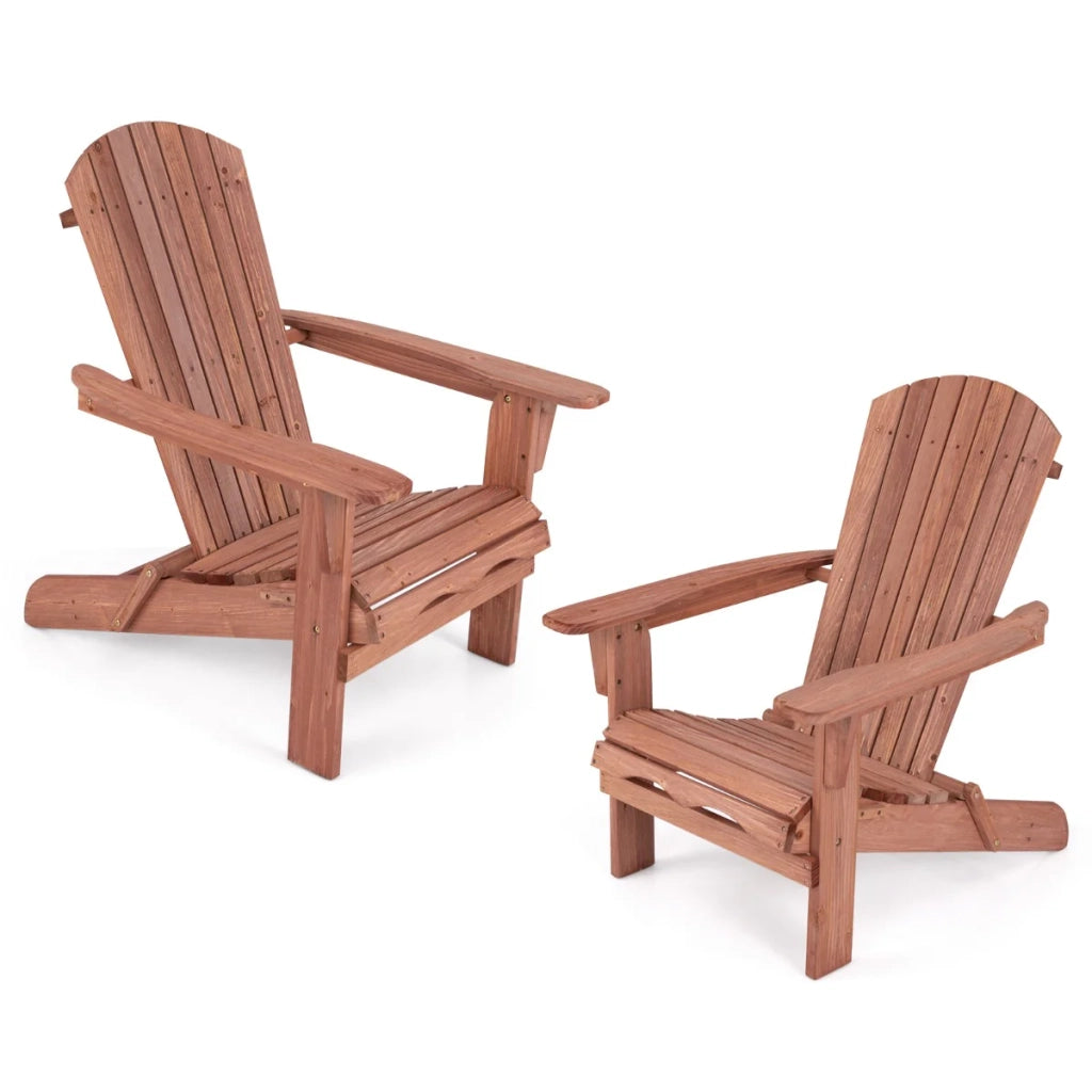 Set di 2 sedie Adirondack pieghevoli 89 x 71 x 94 cm massimo comfort stile moderno legno di abete marrone 20_0018373