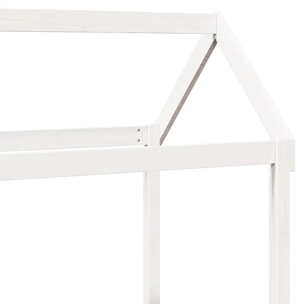 Letto singolo | Letto per adulti | Dormeuse con Tetto 80x200 cm Bianco in Legno Massello di Pino