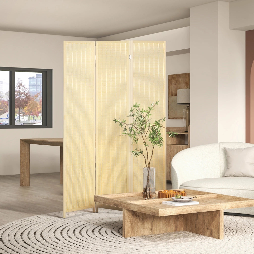 Paravento in legno 3 pannelli ¨C zephmum ¨C naturale 135x180 cm