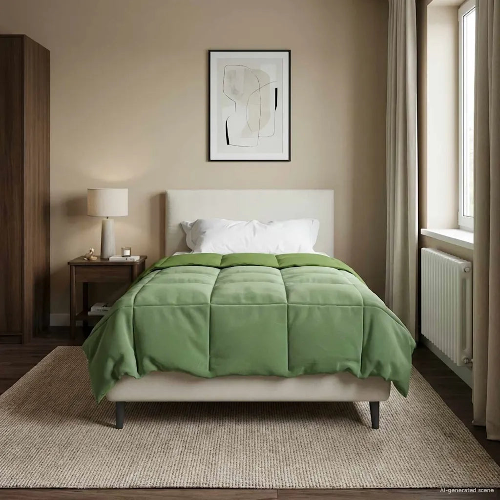 Piumone Completo Annuale Verde 140 x 220 cm Microfibra