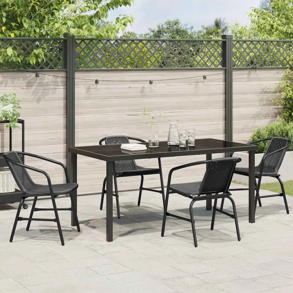 Set da Pranzo per Giardino 5 pcs Nero 3379383