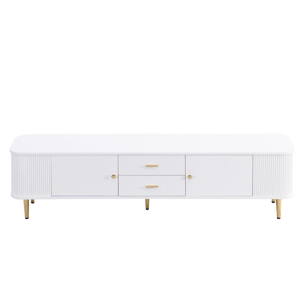 Mobile TV moderno bianco in MDF con 2 cassetti e 2 ante