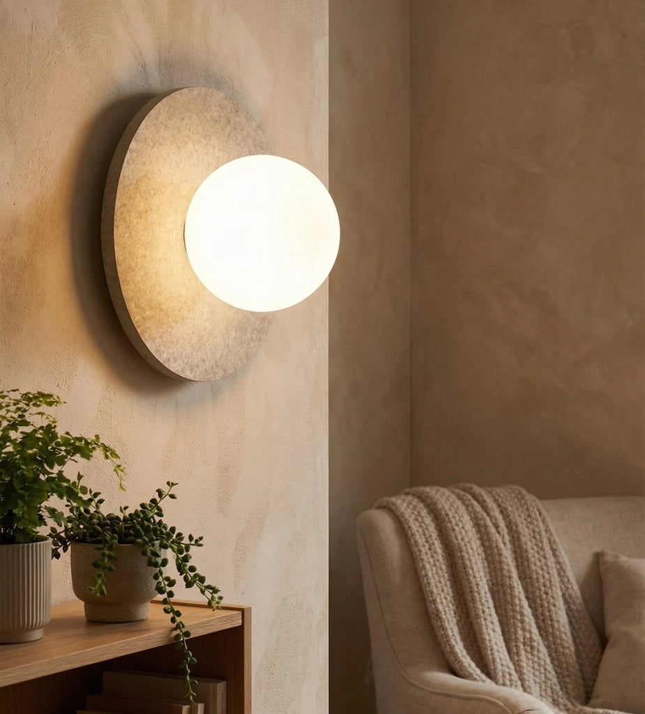 Applique da parete CALMA beige feltro rotonda 1xG9 Emibig