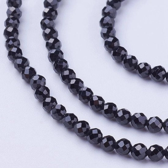 Kralen 3~3,5 mm, 110-130 pezzi, cristalli di spinello naturale, cristalli di diamante rotondi e lisci, applicazione per collane, bracciali e accessori da gioiello