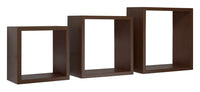 Set 3 Mensole da Parete Cubo in Fibra di Legno Incubo Wengè