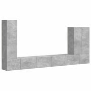 Set di Mobiletto da TV a Parete 6 pz | Armadietto TV | Mobile Porta TV Grigio cemento
