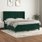 Giroletto a Molle con Materasso Verde Scuro 160x200 cm Velluto 3132930
