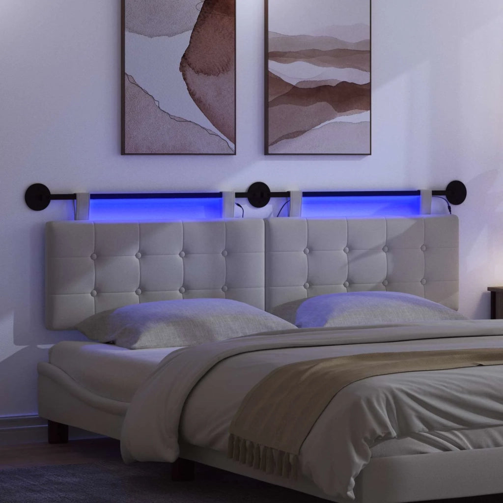 Testiera | Testata sospesa Con luce LED Bianco Tessuto